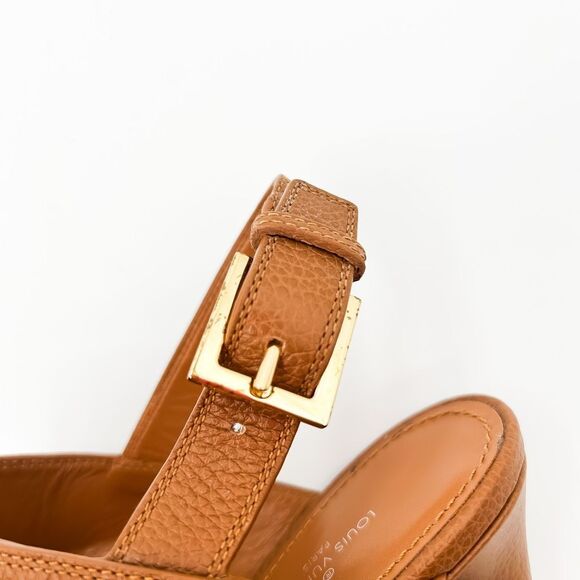 Louis Vuitton Horizon LV Leather Platform Sandal Cognac Size EU 41, US 11 - Picture 13 of 14